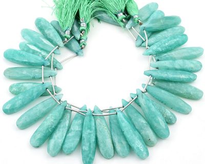 Amazonite 10x40mm Faceted Pear