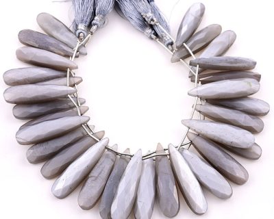 Gray Moonstone 10x40mm Faceted Pear