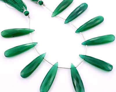 Green Onyx 10x40mm Faceted Pear