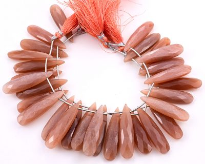 Peach Moonstone 10x40mm Faceted Pear