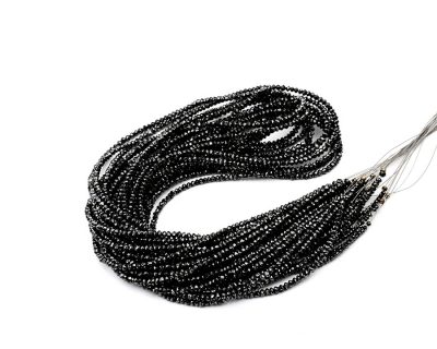 AAA Quality 2mm Black Diamond Rondelle Faceted Beads