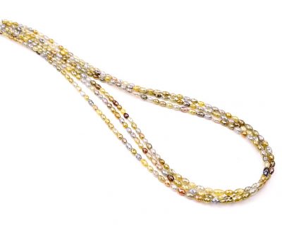 AAA Quality 2.5-3.5mm Multi Color Diamond Oval Faceted Beads