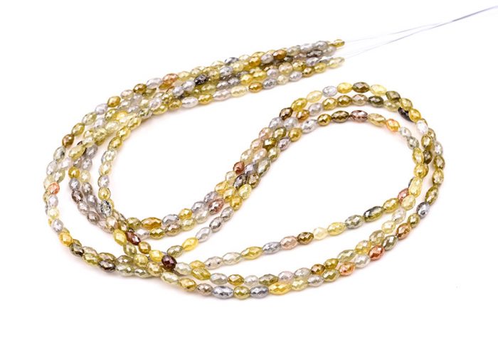 AAA Quality 2.5-3.5mm Multi Color Diamond Oval Faceted Beads