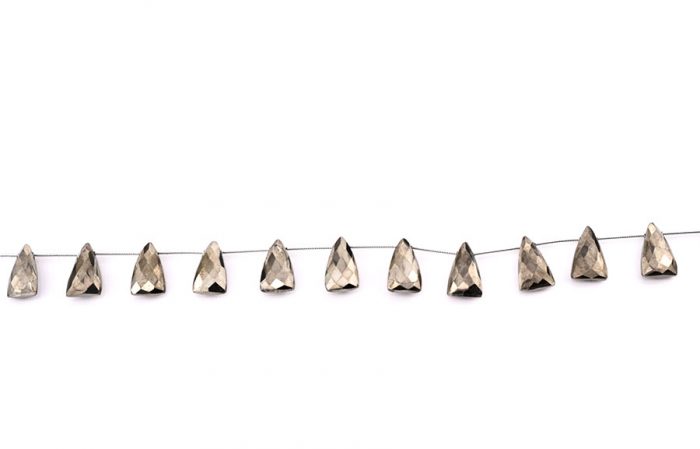 Pyrite 9x15mm Faceted Pyramid