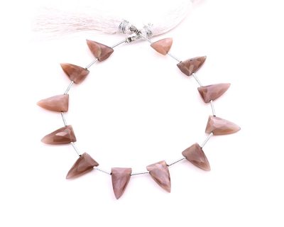 Chocolate Moonstone 9x15mm Faceted Arrowhead