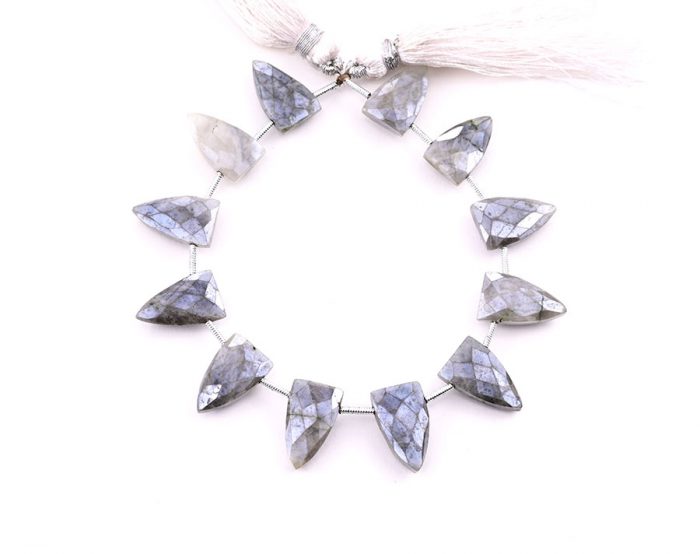 Gray Silverite 9x15mm Faceted Arrowhead