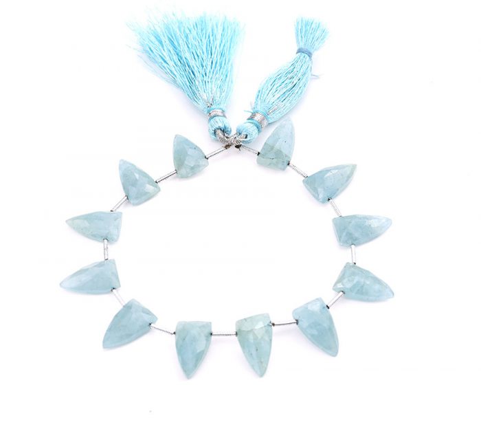 Milky Aquamarine 9x15mm Faceted Arrowhead