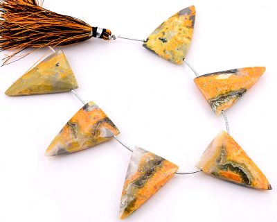 Bumble Bee Jasper 22x34mm Faceted Triangle