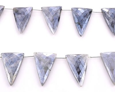 Gray Sliverite 22x34mm Faceted Triangle