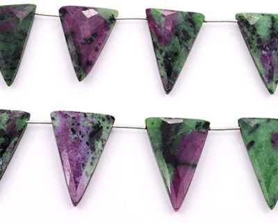 Ruby Zoisite 22x34mm Faceted Triangle