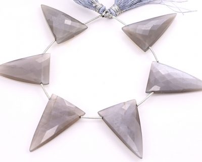 Gray Moonstone 22x34mm Faceted Triangle