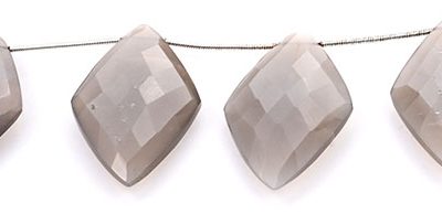 Gray Moonstone 24x44mm Faceted Diamond Cut