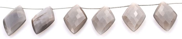 Gray Moonstone 24x44mm Faceted Diamond Cut
