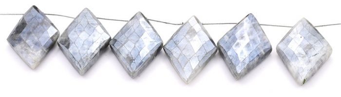 Gray Silverite 24x44mm Faceted Diamond Cut