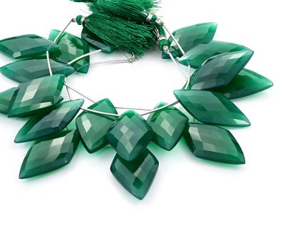 Green Onyx 24x44mm Faceted Diamond Cut