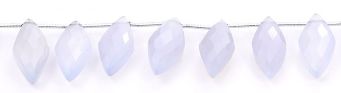 Natural Chalcedony 10x25mm Faceted Diamond Cut (Small)