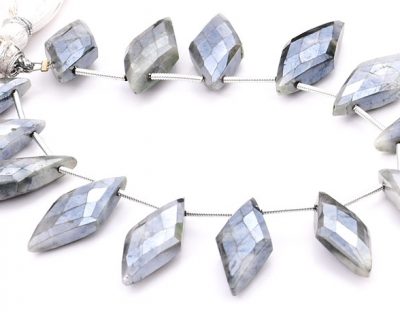 Gray Silverite 10x25mm Faceted Diamond Cut (Small)