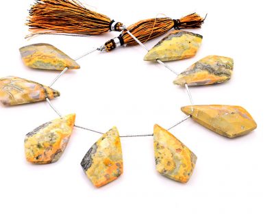 Bumble Bee Jasper 20x37mm Faceted Kite shape