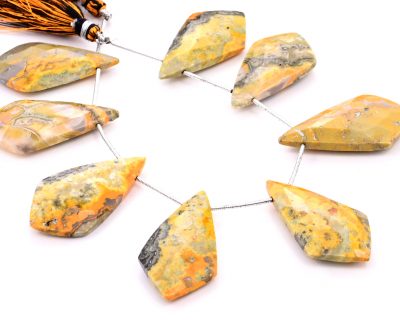 Bumble Bee Jasper 20x37mm Faceted Kite shape