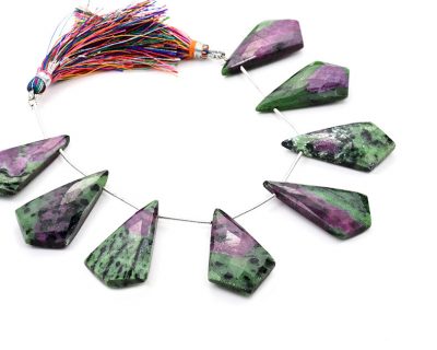 Ruby-Ziosite 20x37mm Faceted Kite shape
