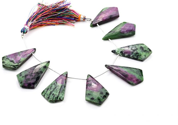 Ruby-Ziosite 20x37mm Faceted Kite shape