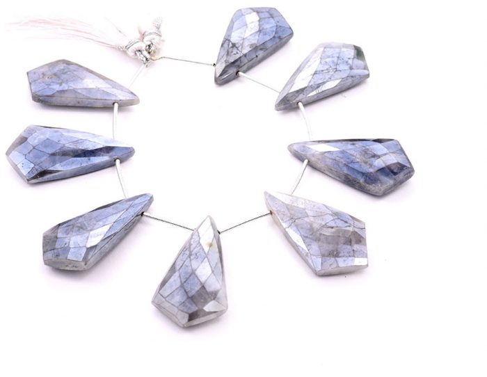 Gray Silverite 20x37mm Faceted Kite shape