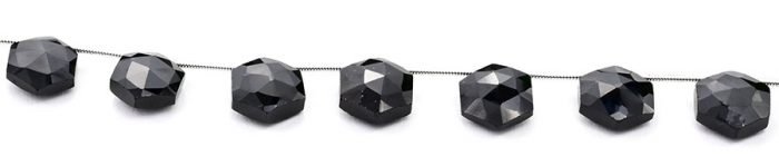Black Onyx 11mm Faceted Haxagon