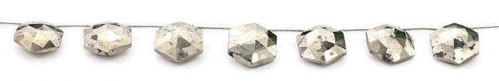Pyrite 11mm Faceted Haxagon