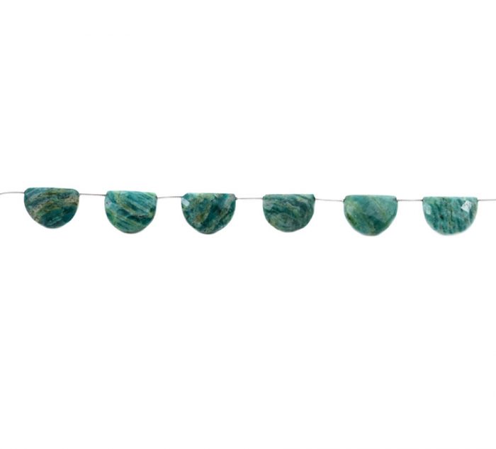 Russian Amazonite 10x15mm Faceted Half Moon