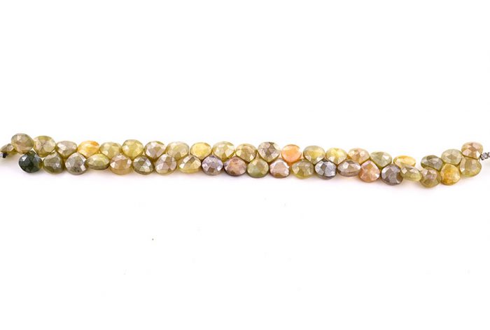 Green Gold Moonstone 9mm Faceted Heart (Calibrated)