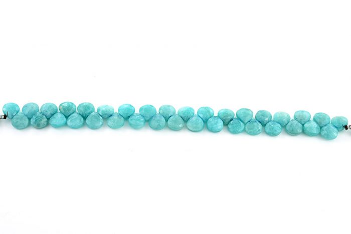 Amazonite 9mm Faceted Heart (Calibrated)