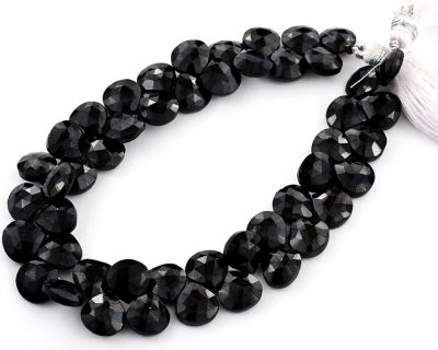 Black Spinal 9mm Faceted Heart (Calibrated)