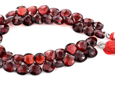 Garnet 9mm Faceted Heart (Calibrated)
