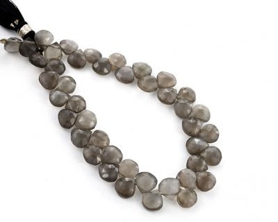 Gray Moonstone 7mm Faceted Heart (Calibrated)