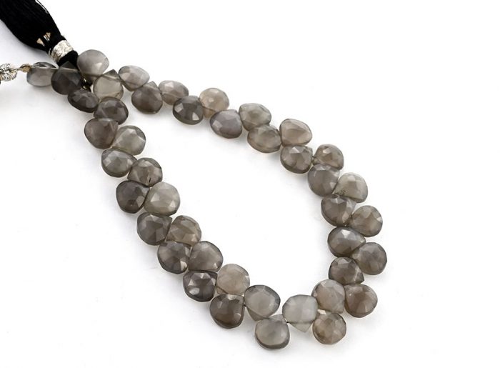 Gray Moonstone 7mm Faceted Heart (Calibrated)