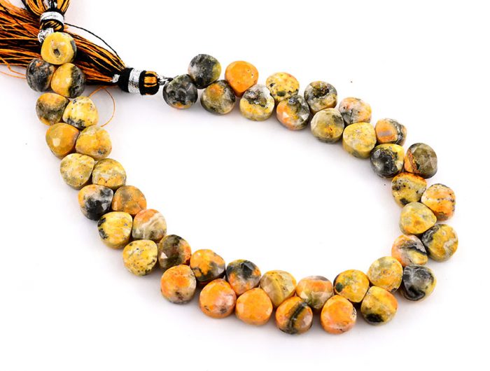 Bumble Bee Jasper 7mm Faceted Heart (Calibrated)