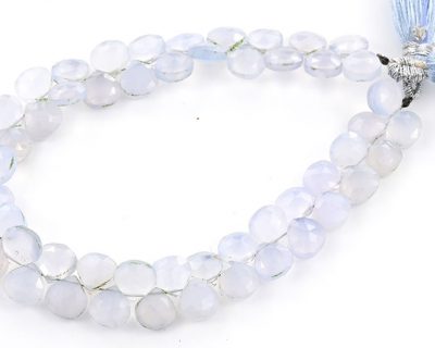Natural Chalcedony 7mm Faceted Heart (Calibrated)