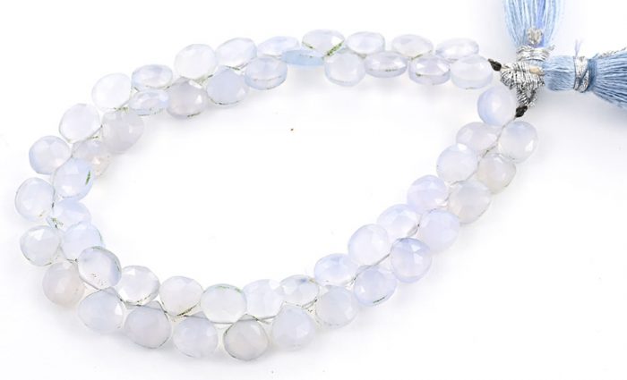 Natural Chalcedony 7mm Faceted Heart (Calibrated)