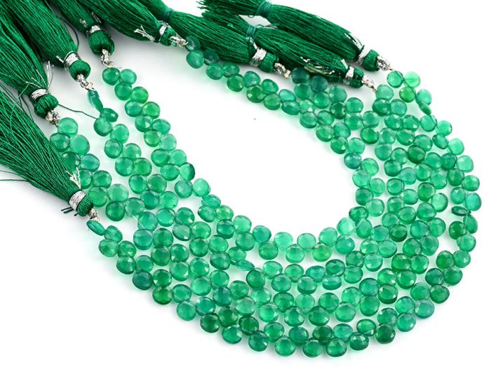 Green Onyx 5mm Faceted Heart (Calibrated)