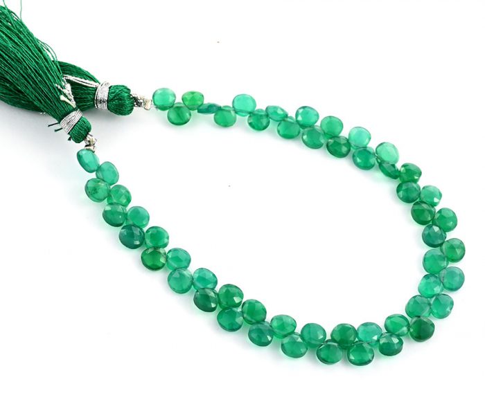 Green Onyx 5mm Faceted Heart (Calibrated)