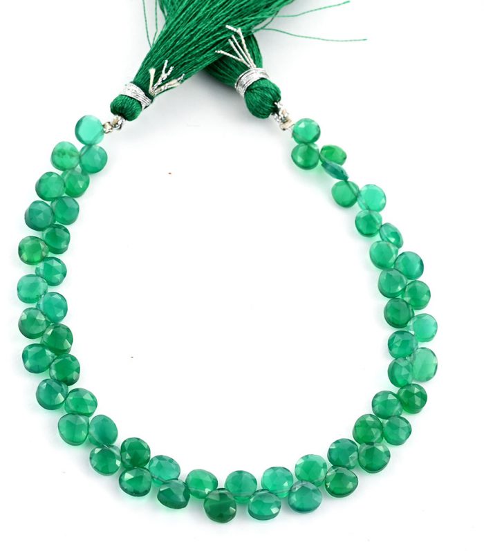 Green Onyx 5mm Faceted Heart (Calibrated)