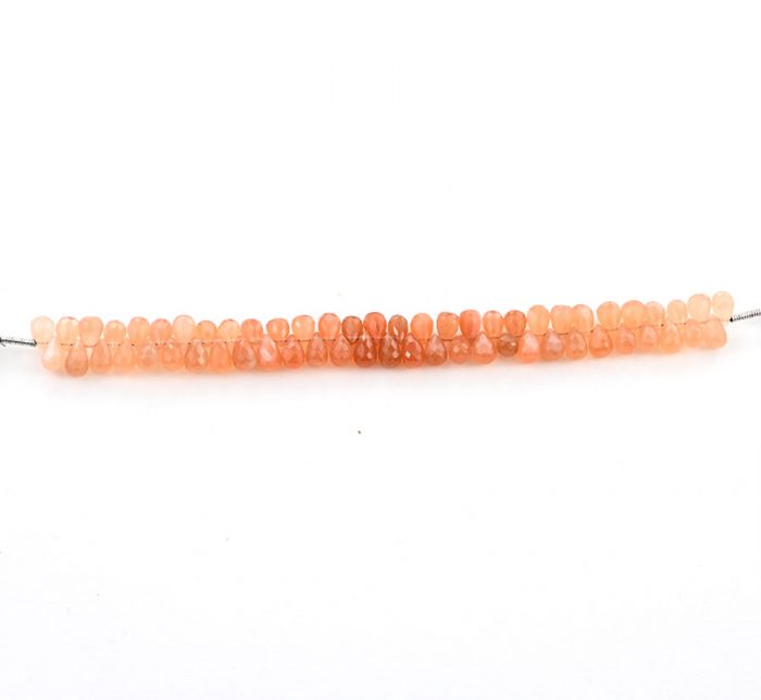 Peach Moonstone 4X6mm Faceted Tear Drops (Calibrated)