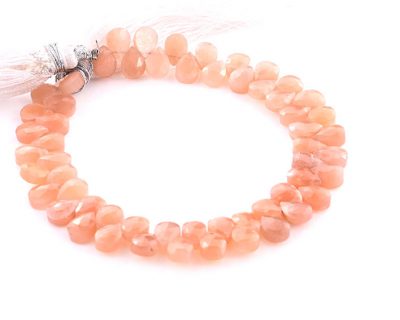 Peach Moonstone 5X7mm Faceted Pear(Calibrated)