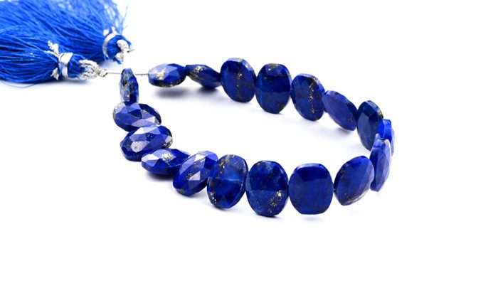 Lapis Lazuli 10X13mm Faceted Oval Faceted (Center Drill)