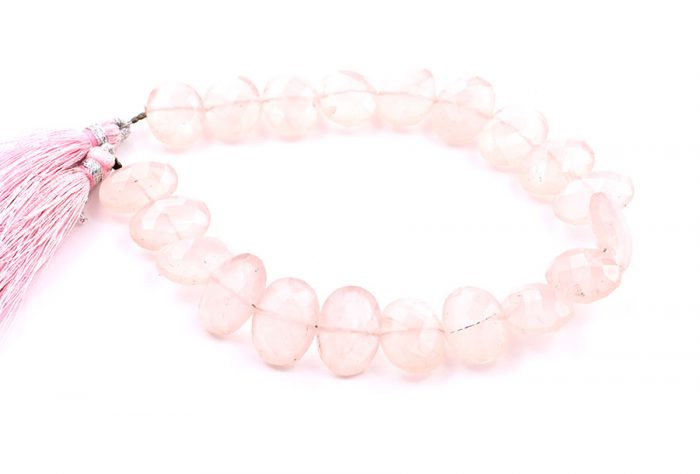 Rose Quartz 10X13mm Faceted Oval Faceted (Center Drill)