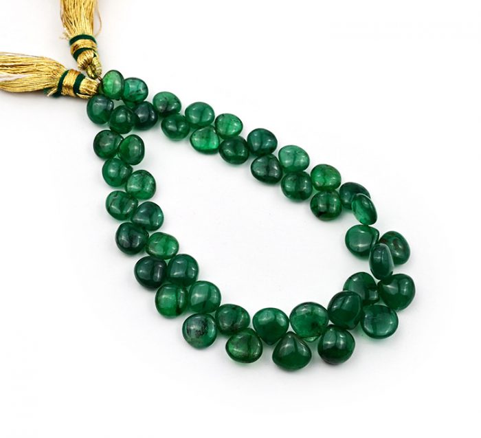 Natural Emerald   7mm Smooth Heart