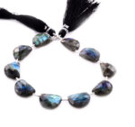 Dendrite opal 11x15mm Faceted Half Moon (D shape) - Image 2