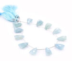Milky Aquamarine 9x15mm Faceted Pyramid - Image 3