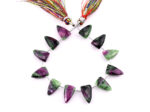 Ruby-Ziosite 9x15mm Faceted Arrowhead - Image 2