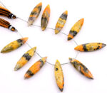 Bumble Bee Jasper 11x40mm Faceted Marquise - Image 2